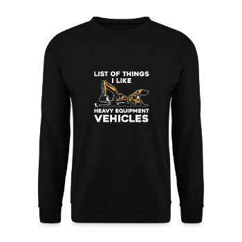 Construction machinery operator Excavator driver Excavator driver Construction workers - Unisex Sweatshirt - black - Front - Alina (178cm) & Michal (187cm)