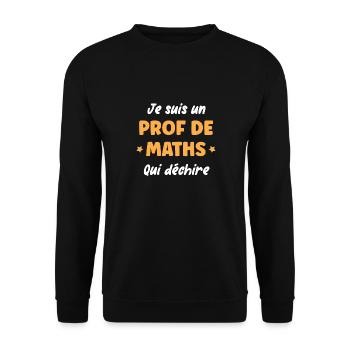 Prof de math - Sweat-shirt Unisexe - noir - Devant - Alina (178cm) & Michal (187cm)