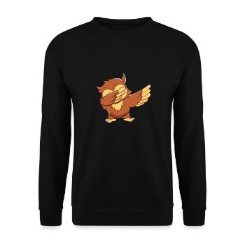 Funyy Dabbing Owl Owlet Bird Lover Ornithologist - Unisex Sweatshirt - black - Front - Alina (178cm) & Michal (187cm)