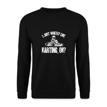 Go Kart Racing Karting Karting - Unisex Sweatshirt - black - Front - Alina (178cm) & Michal (187cm)