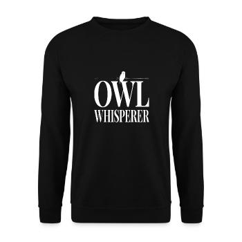 Owl Whisperer Ornithologist Bird Lover - Unisex Pullover - Schwarz - Vorne - Alina (178cm) & Michal (187cm)