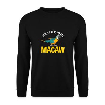 Yellow-breasted Macaw Parrot Blue And Yellow Macaw - Unisex Sweatshirt - black - Front - Alina (178cm) & Michal (187cm)