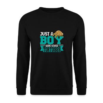 Men Reptile Turtle Lover Just A Boy Who Loves Tort - Unisex Sweatshirt - black - Front - Alina (178cm) & Michal (187cm)