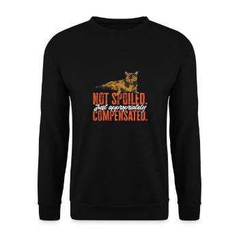 Schildpatt Katze Tortoiseshell Cat Tortie - Unisex Pullover - Schwarz - Vorne - Alina (178cm) & Michal (187cm)
