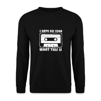 I Have No Idea What This Is 70s 80s 90s Retro - Unisex Sweatshirt - black - Front - Alina (178cm) & Michal (187cm)
