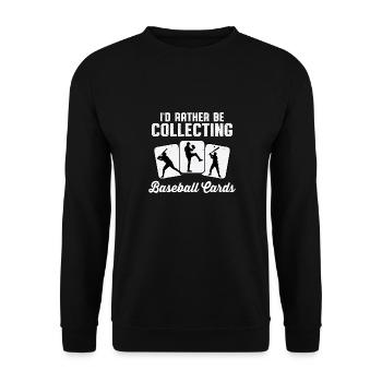 Je préfère collectionner les cartes de baseball Men Collec - Sweat-shirt Unisexe - noir - Devant - Alina (178cm) & Michal (187cm)