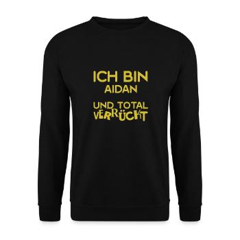Verrückt Aidan - Unisex Pullover - Schwarz - Vorne - Alina (178cm) & Michal (187cm)