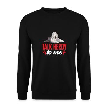 Vieux chien de berger anglais Sheepie Bobtail - Sweat-shirt Unisexe - noir - Devant - Alina (178cm) & Michal (187cm)