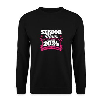 Senior Mom Class of 2024 Proud Mama Graduation - Unisex Pullover - Schwarz - Vorne - Alina (178cm) & Michal (187cm)