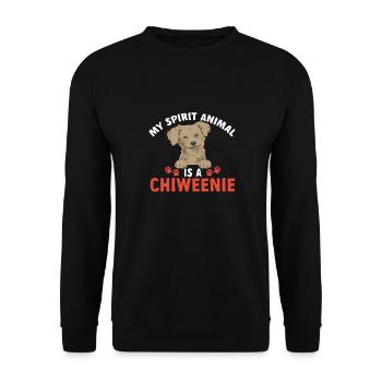 Chiweenie Chien - Sweat-shirt Unisexe - noir - Devant - Alina (178cm) & Michal (187cm)