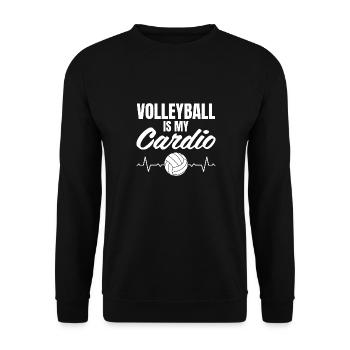 Heartbeat Volleyball Is My Cardio Spiker Blocker S - Unisex Sweatshirt - black - Front - Alina (178cm) & Michal (187cm)