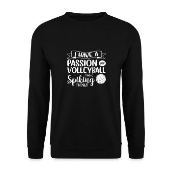 J’ai une passion pour le volleyball et les pics - Sweat-shirt Unisexe - noir - Devant - Alina (178cm) & Michal (187cm)