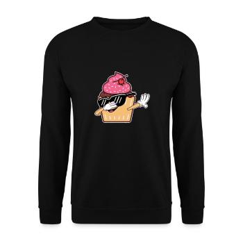 Cool Dabbing Cupcake Baking Kids Pastry Chef - Unisex Sweatshirt - black - Front - Alina (178cm) & Michal (187cm)