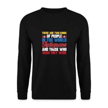 Antigua und Barbuda Flagge - Unisex Pullover - Schwarz - Vorne - Alina (178cm) & Michal (187cm)