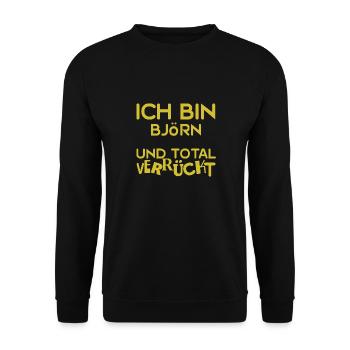 Verrückt Björn - Unisex Pullover - Schwarz - Vorne - Alina (178cm) & Michal (187cm)