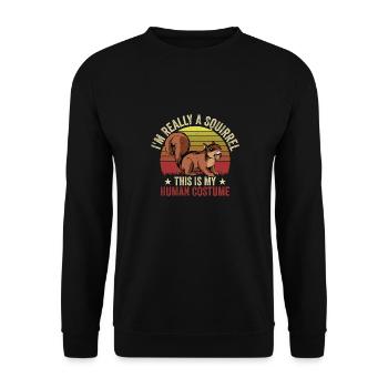 Forêt rétro Je suis vraiment un écureuil C’est mon Huma - Sweat-shirt Unisexe - noir - Devant - Alina (178cm) & Michal (187cm)