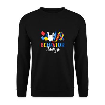 Behavior Analyst Registered ABA Therapist - Unisex Sweatshirt - black - Front - Alina (178cm) & Michal (187cm)