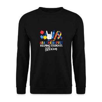 ABA Therapist Helping Students Bloom Behavioral - Unisex Sweatshirt - black - Front - Alina (178cm) & Michal (187cm)