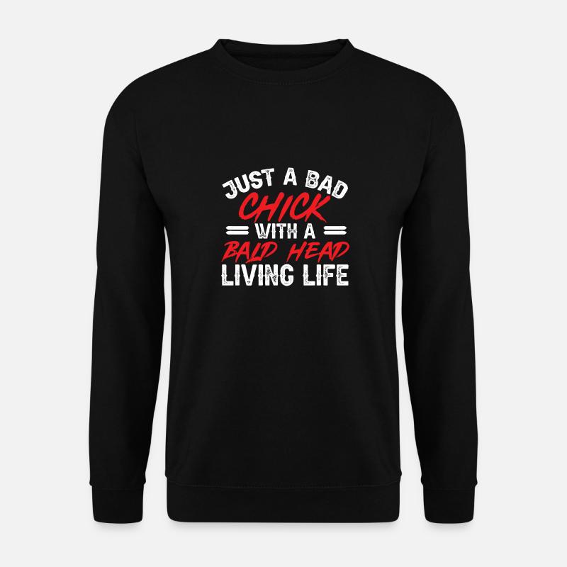 Glatze Kahlköpfigkeit Bart Glatzkopf - Unisex Pullover - Schwarz