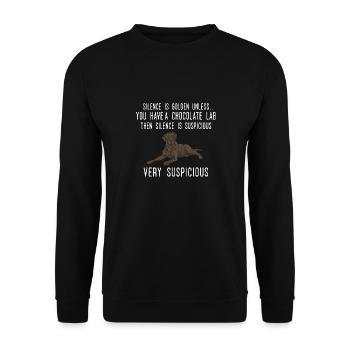 Chien Labrador Retriever chocolat - Sweat-shirt Unisexe - noir - Devant - Alina (178cm) & Michal (187cm)