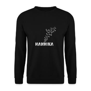Anglerin Hannika - Unisex Pullover - Schwarz - Vorne - Alina (178cm) & Michal (187cm)
