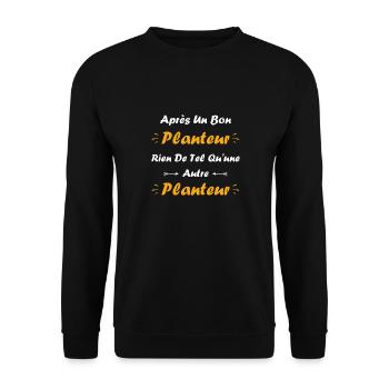 Humour punch planteur - Sweat-shirt Unisexe - noir - Devant - Alina (178cm) & Michal (187cm)