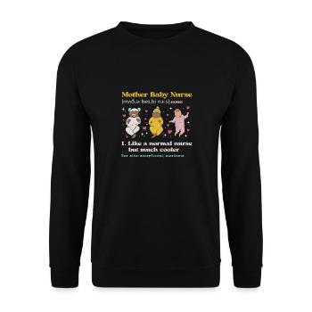 Infirmière Bébé Maternité Infirmière - Sweat-shirt Unisexe - noir - Devant - Alina (178cm) & Michal (187cm)