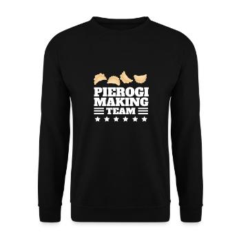 Pierogi Making Team Polish Pride Food Maker - Unisex Sweatshirt - black - Front - Alina (178cm) & Michal (187cm)