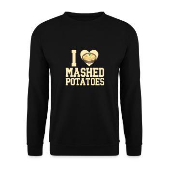 Kartoffelbrei Kartoffelpüree - Unisex Pullover - Schwarz - Vorne - Alina (178cm) & Michal (187cm)