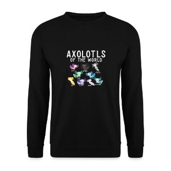 Axolotls Of The World Mexican Salamander - Unisex Pullover - Schwarz - Vorne - Alina (178cm) & Michal (187cm)