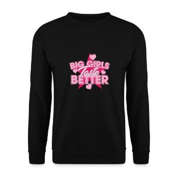 Les Grandes Filles Ont Meilleur Goût Potelé Filles Épaisses Curvy - Sweat-shirt Unisexe - noir - Devant - Alina (178cm) & Michal (187cm)