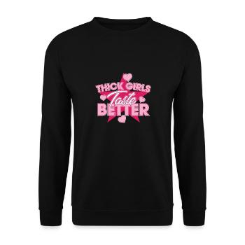 Les filles épaisses ont meilleur goût potelé grandes filles curvy - Sweat-shirt Unisexe - noir - Devant - Alina (178cm) & Michal (187cm)