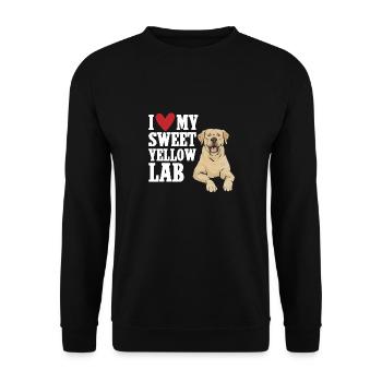 Yellow Labrador Retriever - Unisex Sweatshirt - black - Front - Alina (178cm) & Michal (187cm)