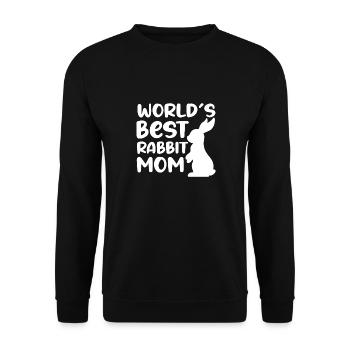 Funny World's Best Rabbit Mom - Unisex Sweatshirt - black - Front - Alina (178cm) & Michal (187cm)