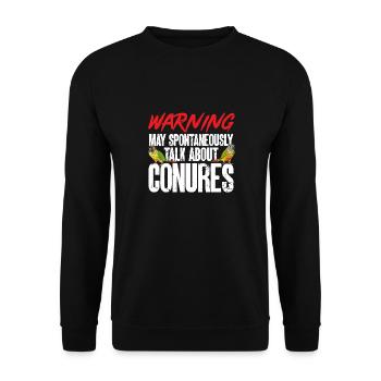 Molina Parakeet Parrot Bird Parakeet - Unisex Sweatshirt - black - Front - Alina (178cm) & Michal (187cm)