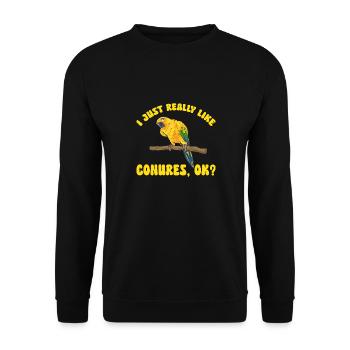 Parakeet, Parrot, Parakeet, Bird - Unisex Sweatshirt - black - Front - Alina (178cm) & Michal (187cm)