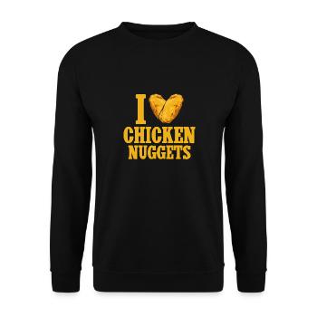Chicken Nugget Liebhaber Chicken Nuggets - Unisex Pullover - Schwarz - Vorne - Alina (178cm) & Michal (187cm)