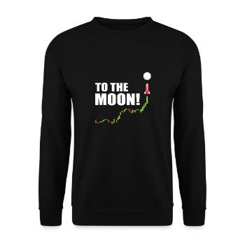 Bitcoin To The Moon - Unisex Sweatshirt - black - Front - Alina (178cm) & Michal (187cm)