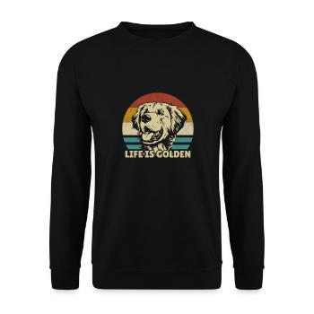 Golden Retriever chien rétro vintage silhouette - Sweat-shirt Unisexe - noir - Devant - Alina (178cm) & Michal (187cm)