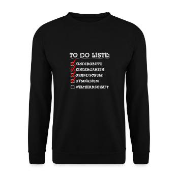 TO DO liste schulabschluss Gymnasium - Unisex Pullover - Schwarz - Vorne - Alina (178cm) & Michal (187cm)