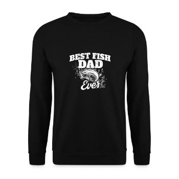 Best Fish Dad Ever I Fishing I Fish Keeper - Unisex Pullover - Schwarz - Vorne - Alina (178cm) & Michal (187cm)