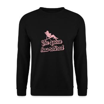 The Queen Has Retired Cool Retirement T-Shirt - Unisex Sweatshirt - black - Front - Alina (178cm) & Michal (187cm)