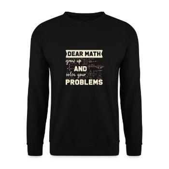 Mathe - werd erwachsen und lös deine Probleme! - Unisex Pullover - Schwarz - Vorne - Alina (178cm) & Michal (187cm)