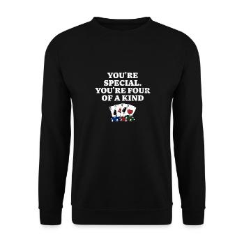 You're Four of a Kind Poker Sayings Poker Player - Unisex Sweatshirt - black - Front - Alina (178cm) & Michal (187cm)