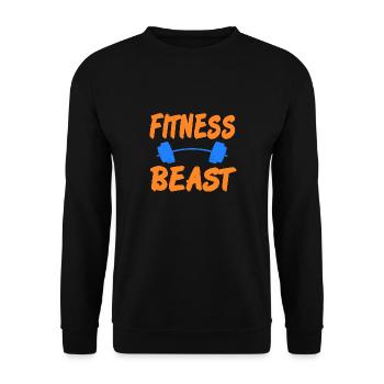 Fitness Beast Awesome Retro Fitness Trainer - Unisex Sweatshirt - black - Front - Alina (178cm) & Michal (187cm)