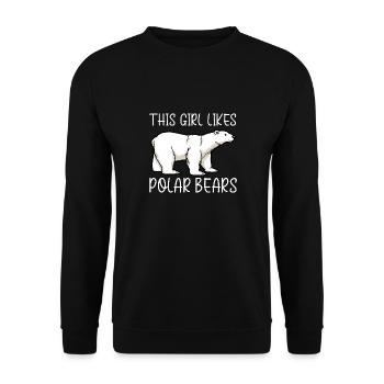 Eisbären ironisches Sprichwort Adventure - Unisex Pullover - Schwarz - Vorne - Alina (178cm) & Michal (187cm)