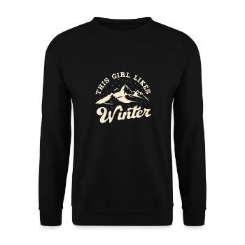Une fille aime le thé douillet des jours d'hiver - Sweat-shirt Unisexe - noir - Devant - Alina (178cm) & Michal (187cm)