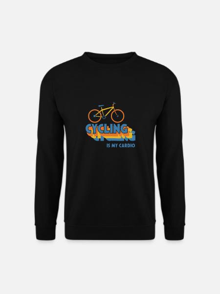 Radfahren als Cardio-Sprichwort: Nachhaltige - Unisex Pullover - Schwarz