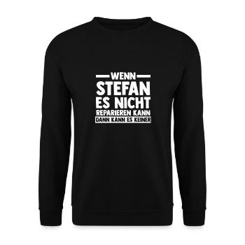 Stefan - Unisex Pullover - Schwarz - Vorne - Alina (178cm) & Michal (187cm)