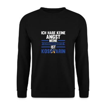 Ich habe keine Angst meine Schwiegertochter ist Ko - Unisex Pullover - Schwarz - Vorne - Alina (178cm) & Michal (187cm)